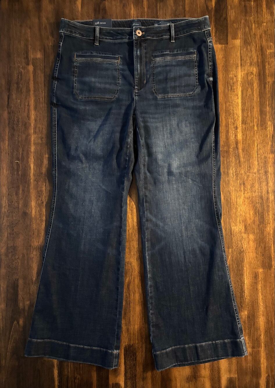 J. Jill Denim Women's 18 Jeans 37 x 31 Flare High Rise Cotton Stretch Denim